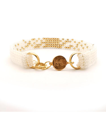 Brazalete Telar Dorado Mini Difuminado Perla